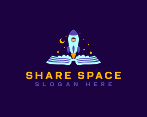 Space Rocket Book logo design