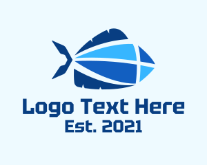 Geometric Blue Fish logo