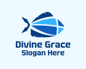 Geometric Blue Fish Logo