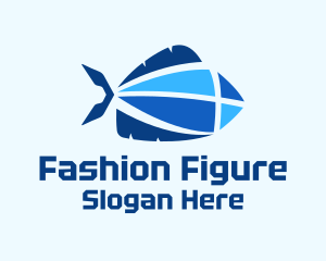 Geometric Blue Fish Logo