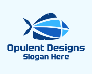 Geometric Blue Fish Logo