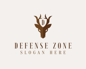 Deer Horns Shield logo design