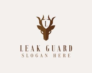 Deer Horns Shield logo design