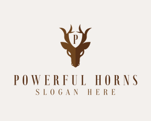 Deer Horns Shield logo design