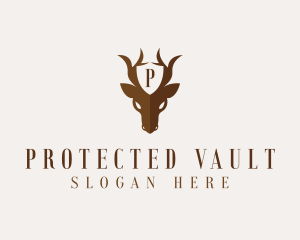 Deer Horns Shield logo design