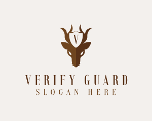 Deer Horns Shield logo design