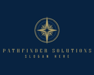 Premium Navigation Compass Voyage logo design