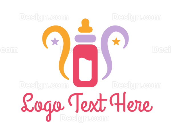 Colorful Feeding Bottle Logo