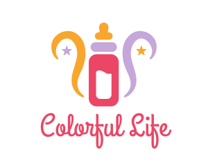 Colorful Feeding Bottle logo design