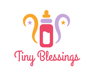 Colorful Feeding Bottle logo design