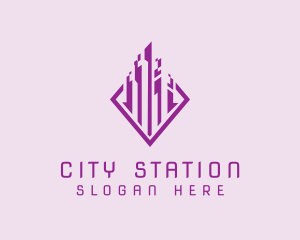 Futuristic Tower City logo design