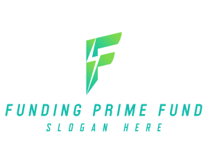 Gradient Lightning Letter F logo design