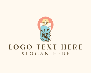 Floral Candle  Flame logo