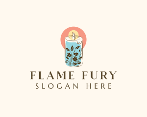 Floral Candle  Flame logo design