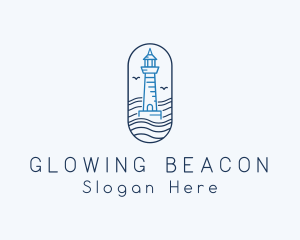 Seaside Lighthouse Tower logo design