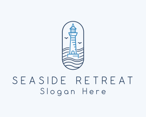 Seaside Lighthouse Tower logo design