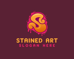 Street Art Painting Letter S logo design