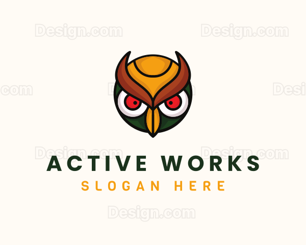 Angry Owl Head Logo