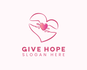 Helping Hand Charity Heart logo design