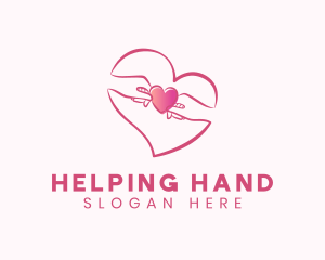 Helping Hand Charity Heart logo design