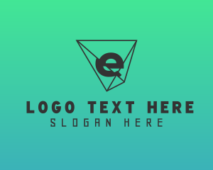 Geometric Shatter Letter E logo