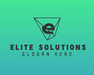 Geometric Shatter Letter E logo