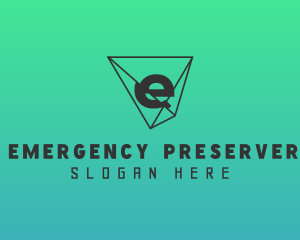 Geometric Shatter Letter E logo design