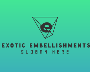 Geometric Shatter Letter E logo design