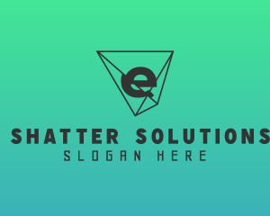 Geometric Shatter Letter E logo