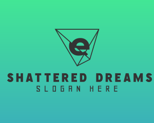 Geometric Shatter Letter E logo