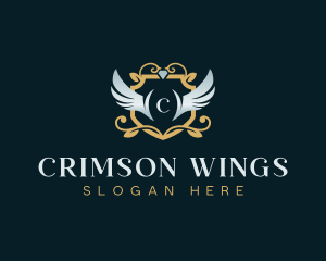 Royal Wings Shield logo design