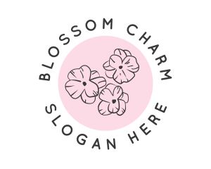 Beauty Cherry Blossom Flower logo design