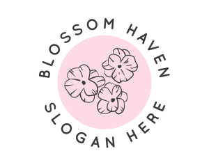 Beauty Cherry Blossom Flower logo design