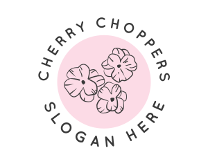 Beauty Cherry Blossom Flower logo design