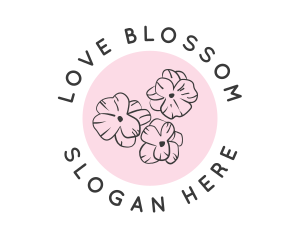 Beauty Cherry Blossom Flower logo design