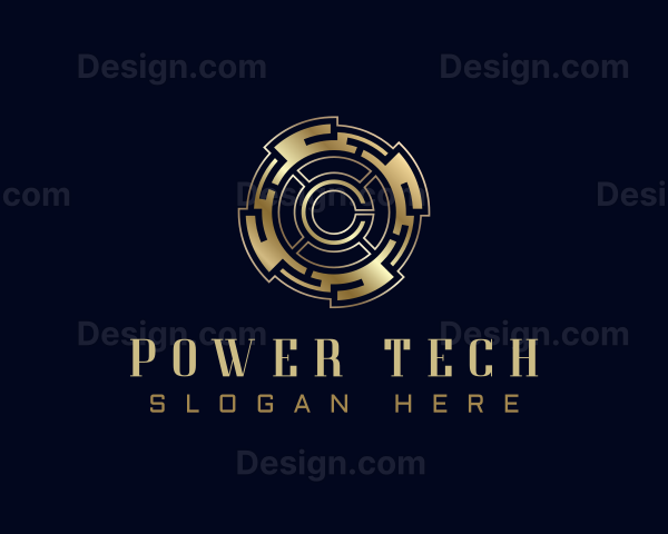 Cryptocurrency Tech Circuit Logo