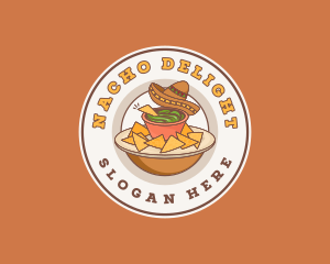 Nachos Chips Mexican Dish logo design