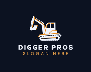 Digger Backhoe Excavator logo design