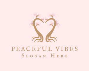 Pink Tree Heart logo design