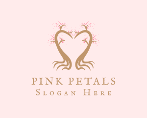 Pink Tree Heart logo design