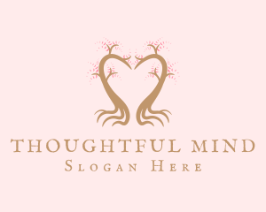 Pink Tree Heart logo design