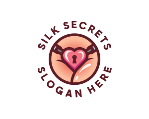 Heart Lock Erotic logo design