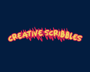 Neon Scribble Graffiti logo design