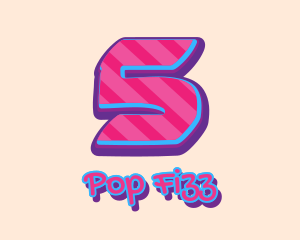 Pop Graffiti Number 5 logo design