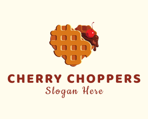 Waffle Heart Dessert logo design