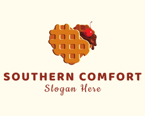 Waffle Heart Dessert logo design