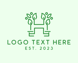 Letter H Leaf logo