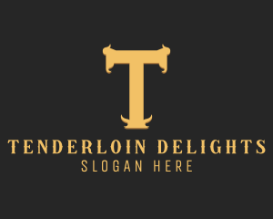 Restaurant Bar Steakhouse Letter T logo design