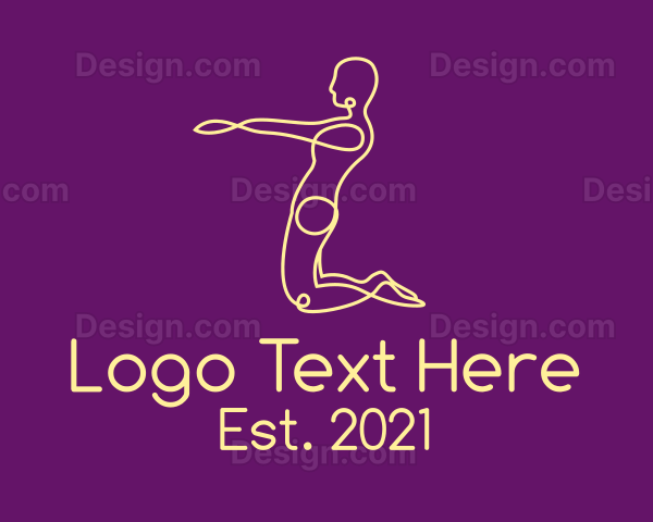 Yoga Pose Outline Logo