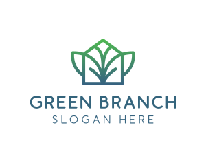 Green Abstract Leaf logo design